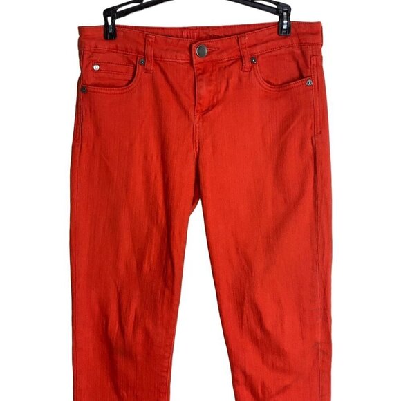 KUT from the KLOTH Orange "Diana" Skinny Jeans Twill/Denim Women's Size 4 - Picture 3 of 11